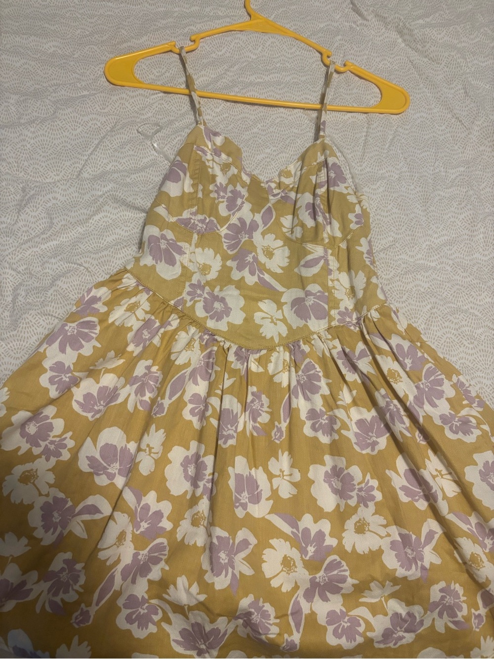 American Eagle Outfitters Yellow and Lilac Floral Sundress